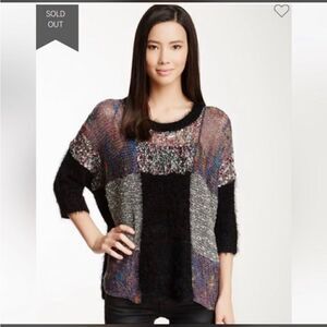 Shu Shu Patchwork Shag Sweater